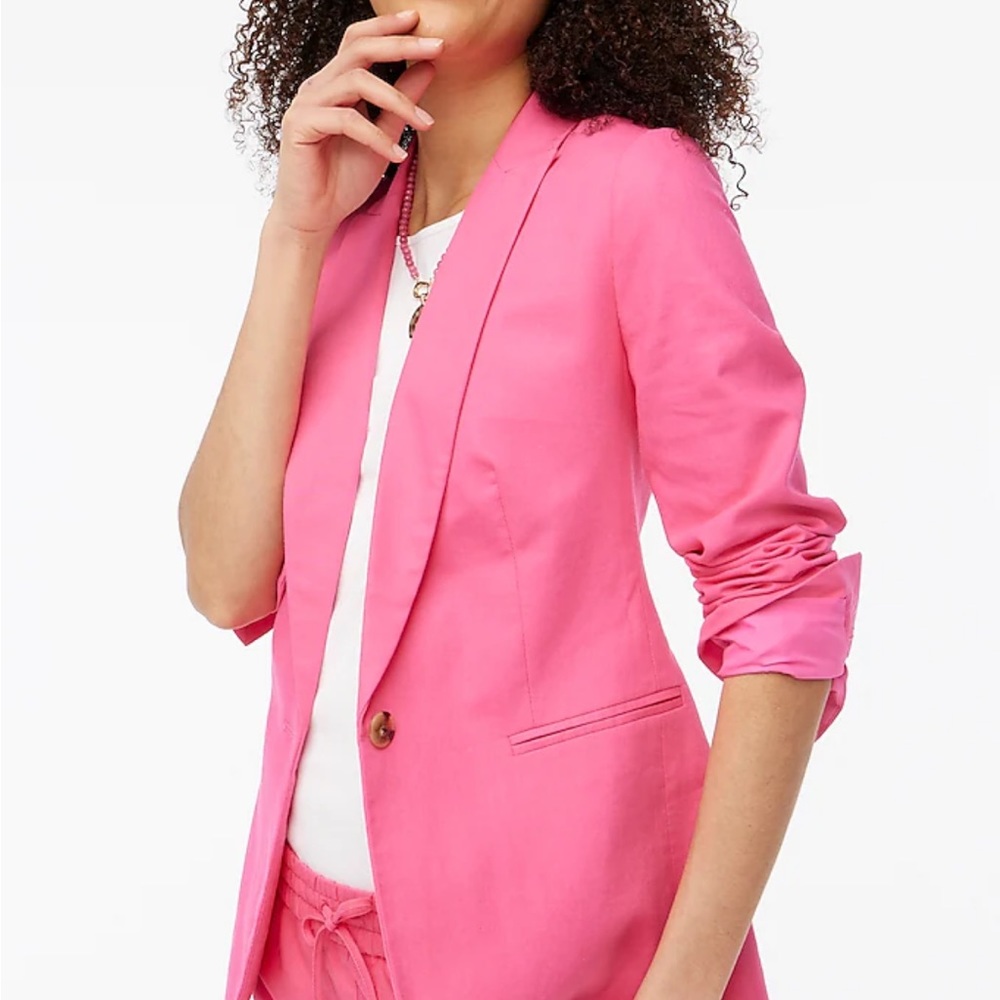 J. Crew Bright Pink Single-Button Blazer